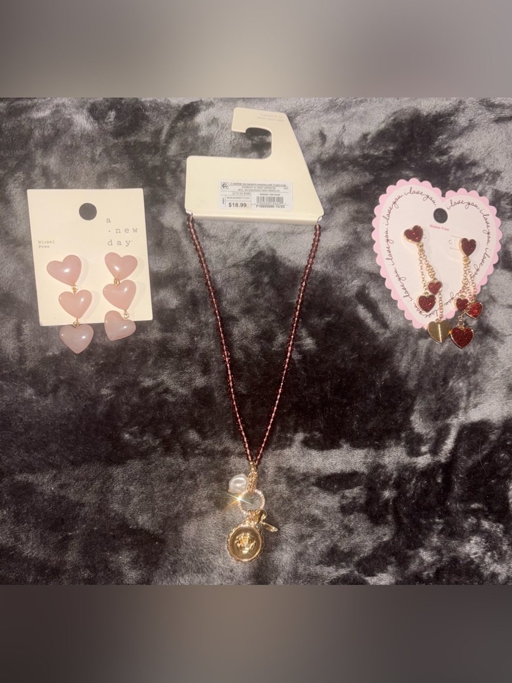 A New Day-Rose Beaded Necklace Pearl Accent-Jewelry Bundle-NWT